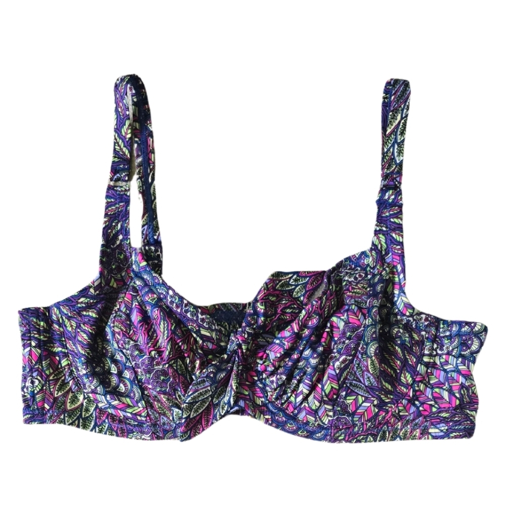 SWIMSUITS FOR ALL Bikini Swim Sexy Top Underwire Floral Size 14 Plus NWT